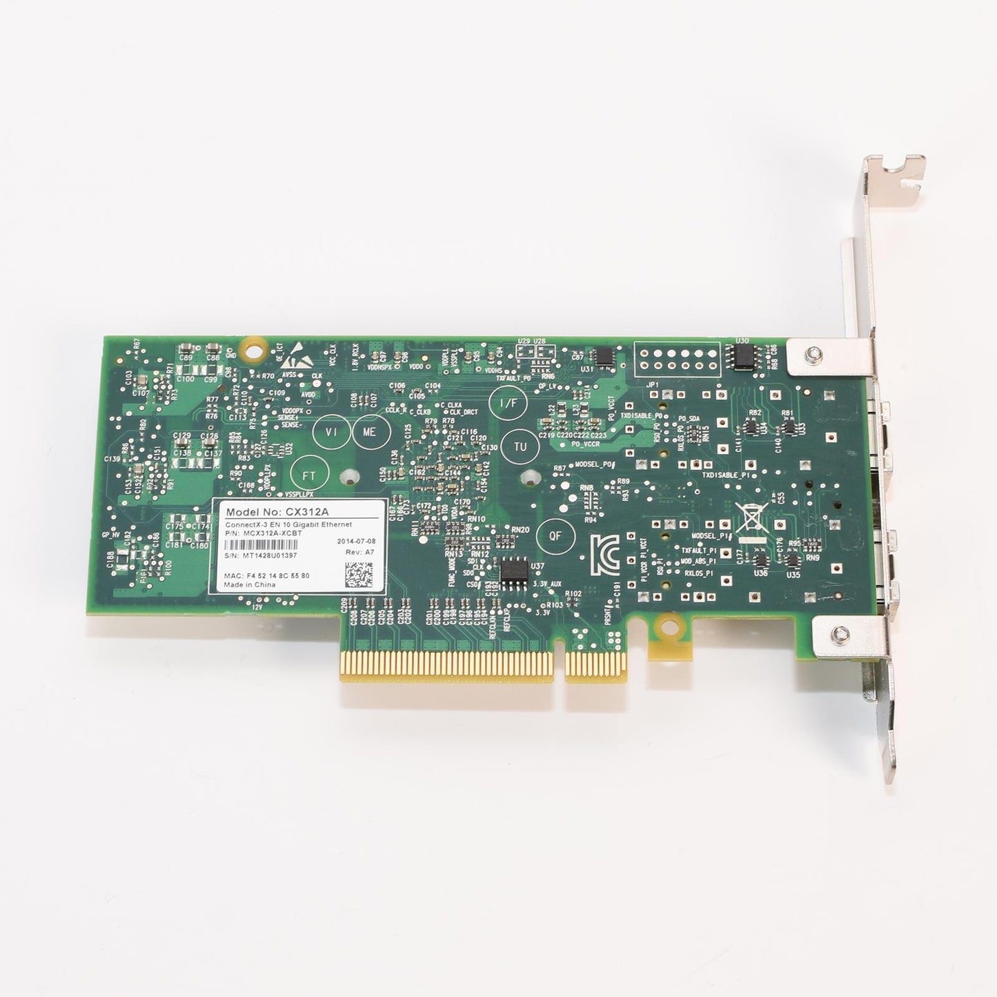 Mellanox MCX312A-XCBT CX312A ConnectX-3 EN 10GbE Dual-Port SFP+ NIC PCIe3.0 LFF
