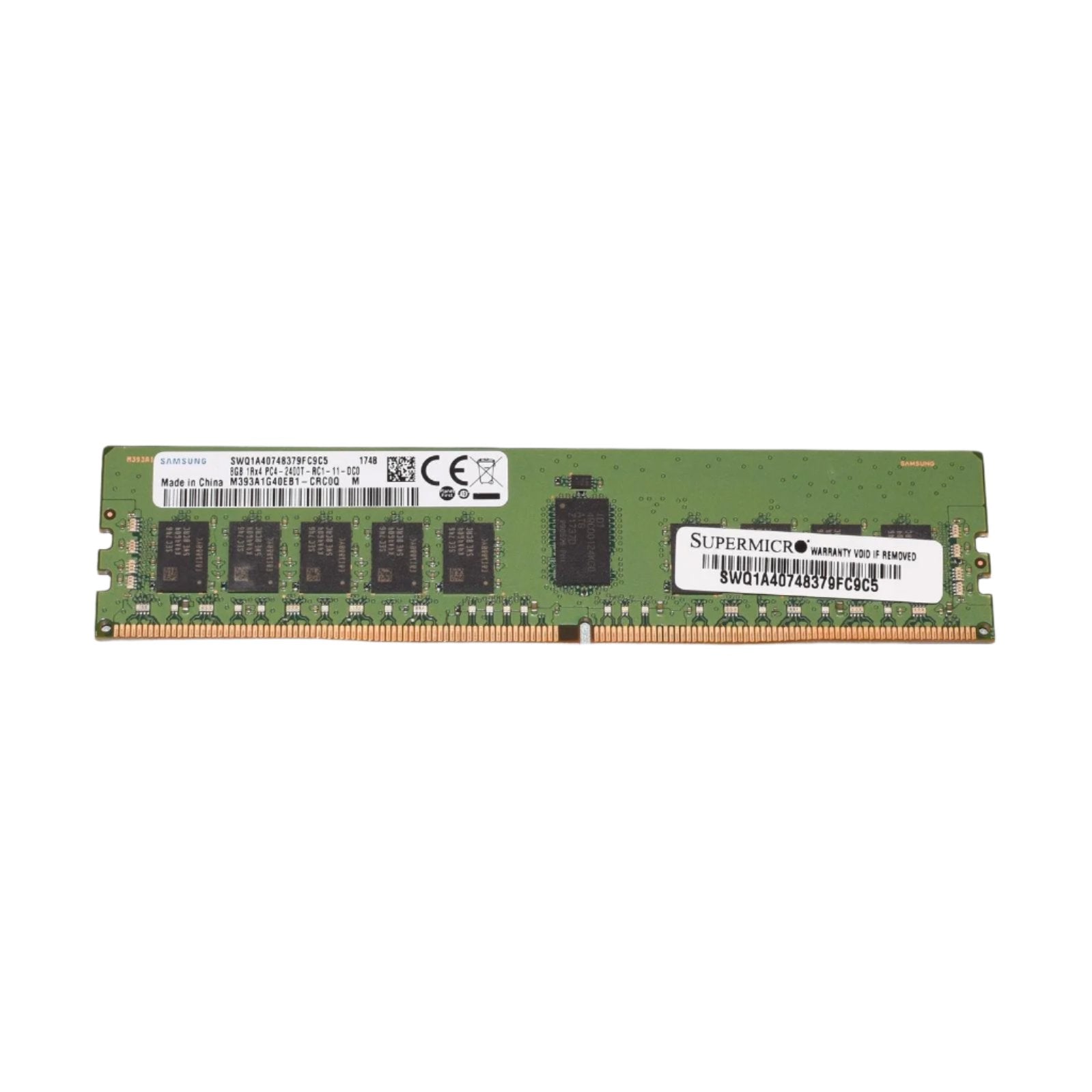 SAMSUNG 8GB 1Rx4 DDR4-2400 PC4-2400T Registered ECC RAM