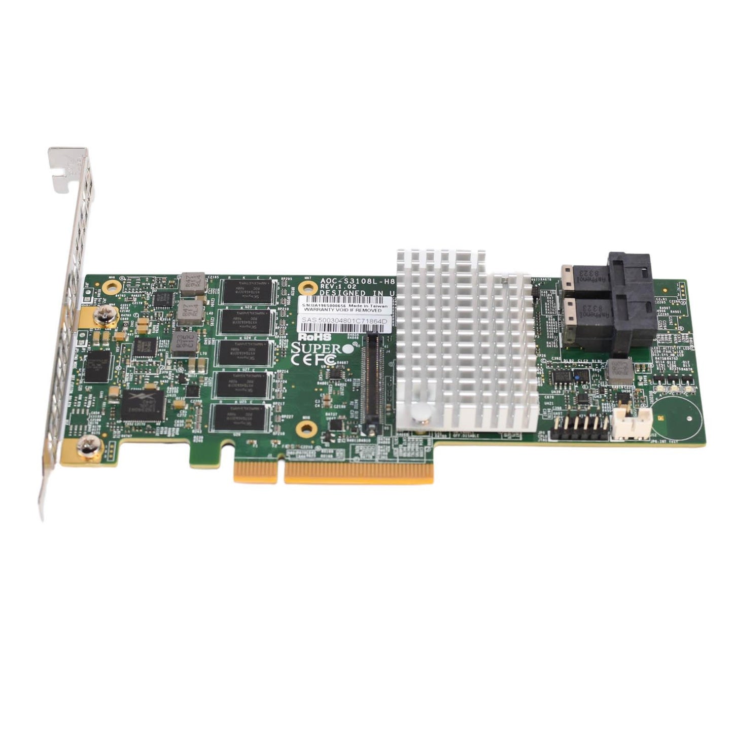 Supermicro AOC-S3108L-H8iR 2GB 8-Port 12Gbps SAS PCI-e 3.0 RAID Controller