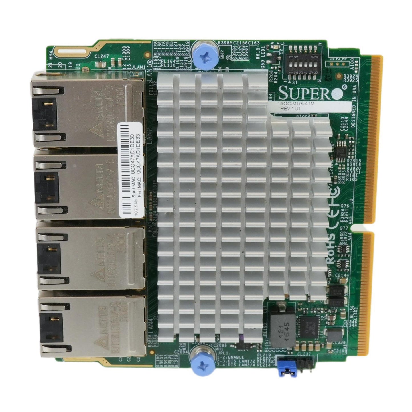 Supermicro AOC-MTG-i4TM Intel X550 4-Port 10GbE Super I/O SIOM Ethernet NIC