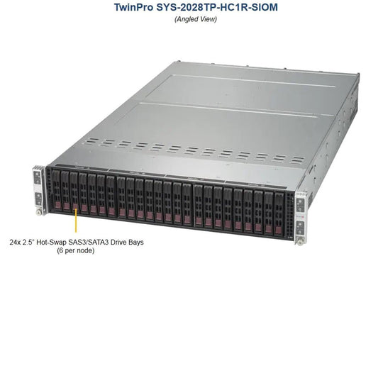SuperMicro SYS-2028TP-HC1R-SIOM 4-Node X10DRT-PS 2U SuperServer w/ AOC-MTG-i4SM