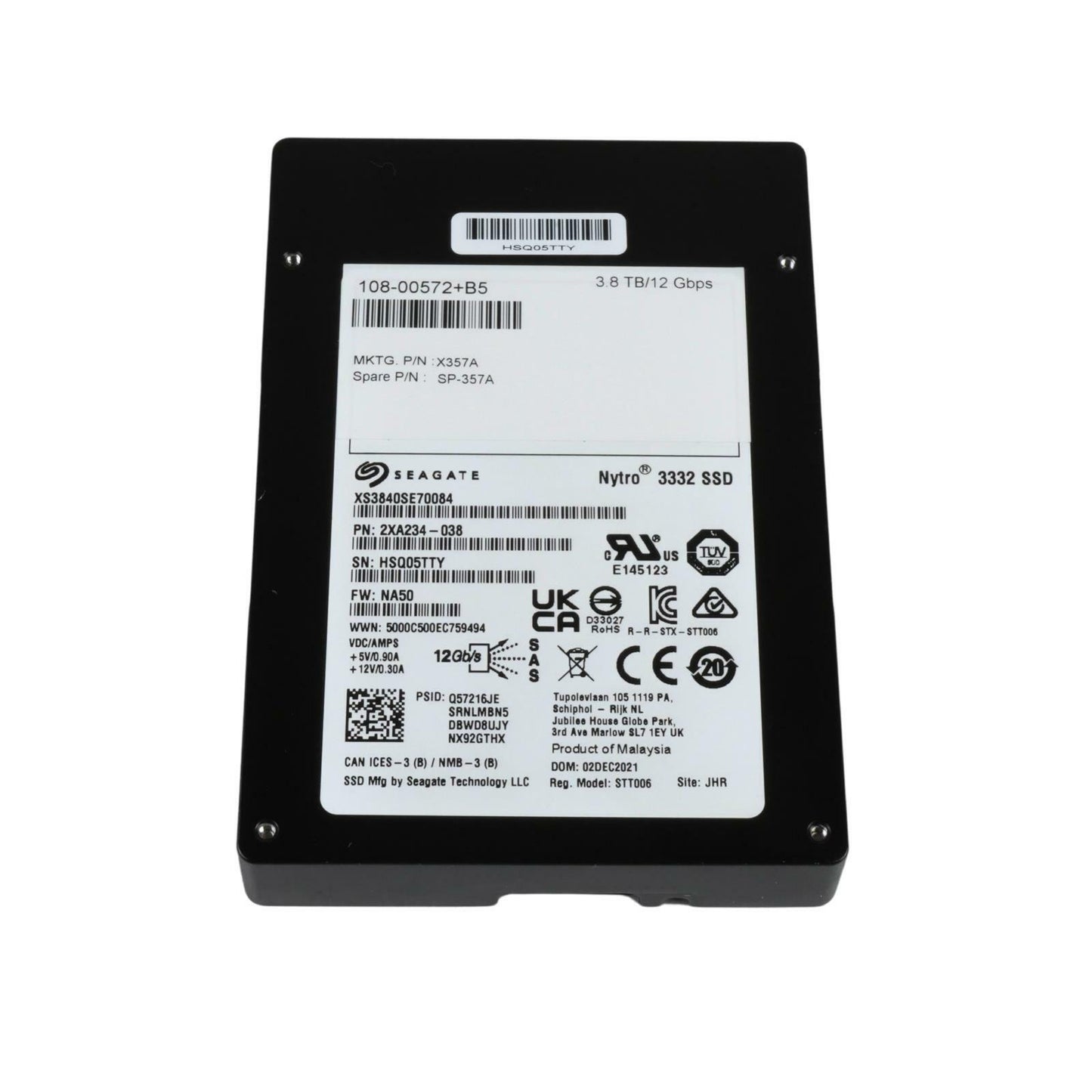 Seagate Nytro 3332 3.84TB 2.5" SAS 12Gb/s SSD XS3840SE70084 NetApp X357A 512B