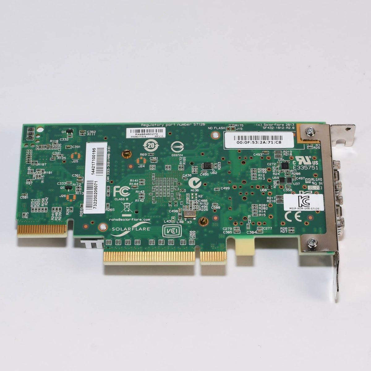 SolarFlare SFN7322F SFP+ Dual-Port 10GbE PCIe Onload PTP Server I/O Adapter LP