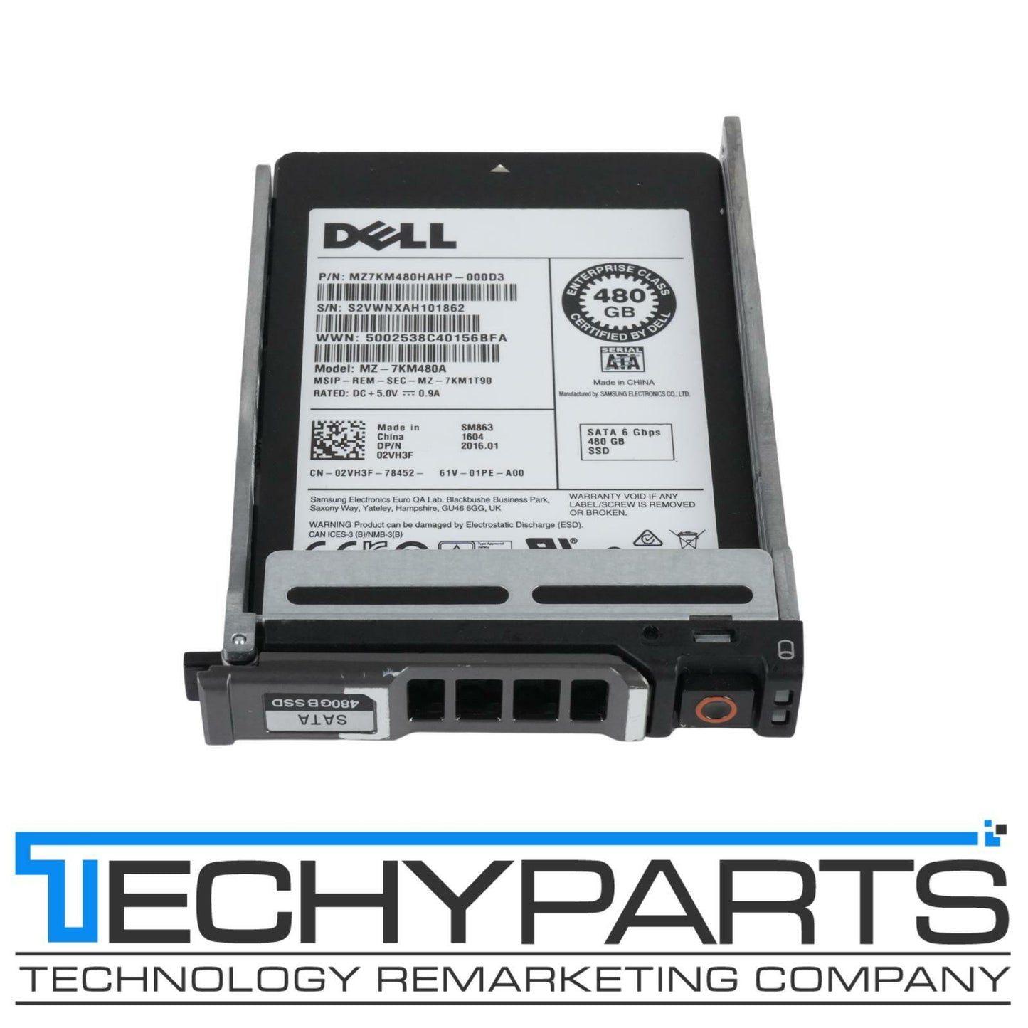 Dell 2VH3F Samsung SM863 480GB SSD 2.5" MLC SATA 6G Solid State Drive MZ-7KM480A