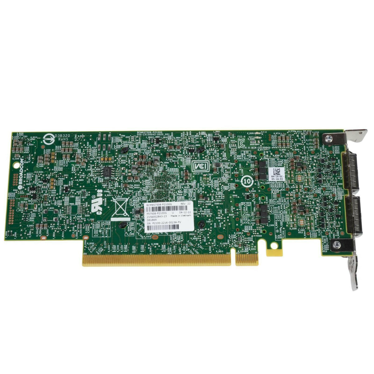 Broadcom P2100G BCM957508-P2100G Dual Port 100GbE QSFP56 PCIe 4.0 x16 NIC LP