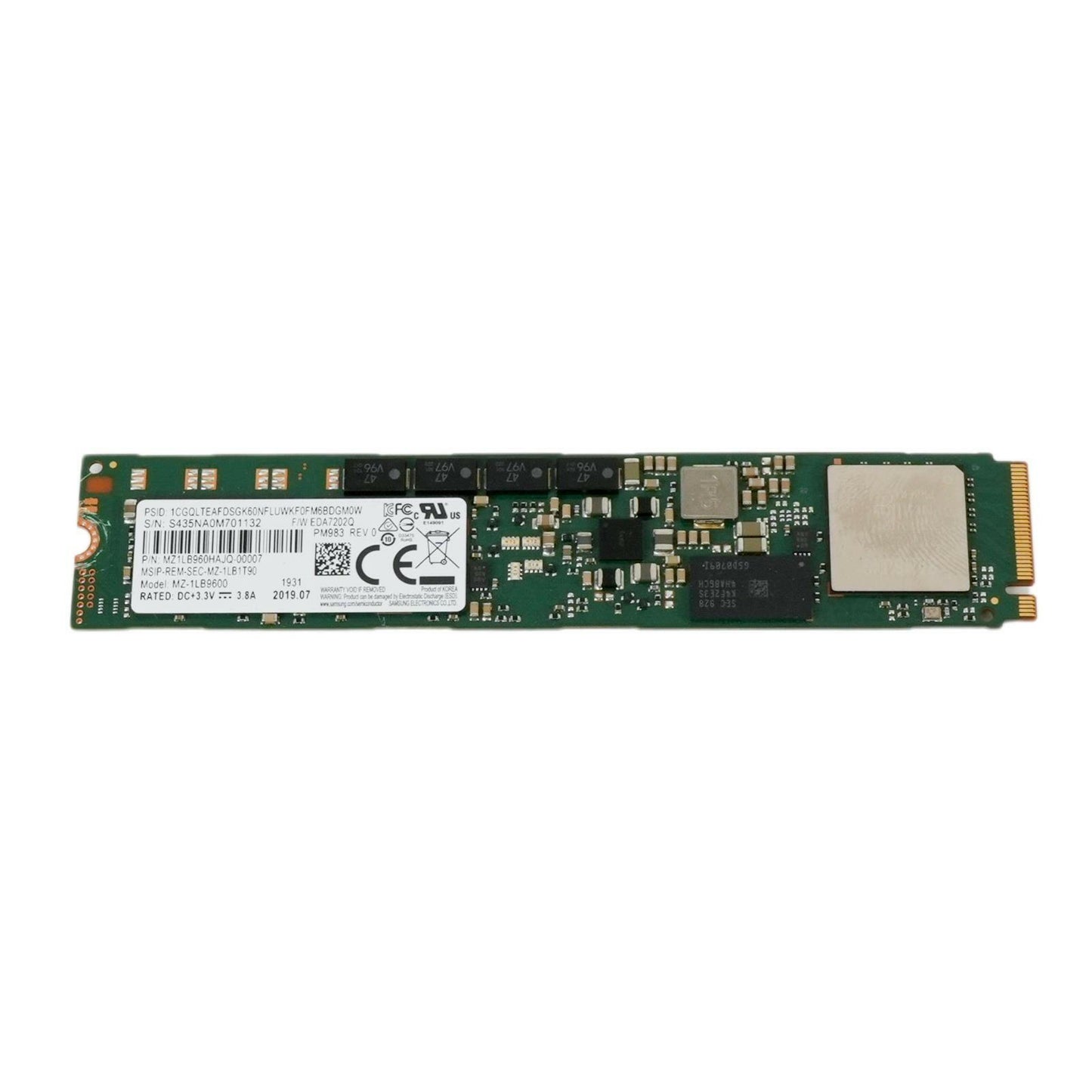 Samsung PM893 DCT 960GB NVMe PCIe3x4 M.2 22110 SSD MZ-1LB9600 MZ1LB960HAJQ-00007