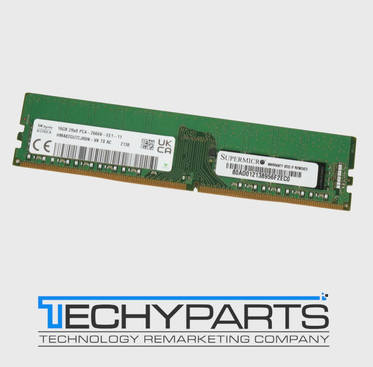 SK HYNIX 16GB 2Rx8 DDR4-2666 PC4-2666V-E ECC Unbuffered Memory HMA82GU7CJR8N-VK