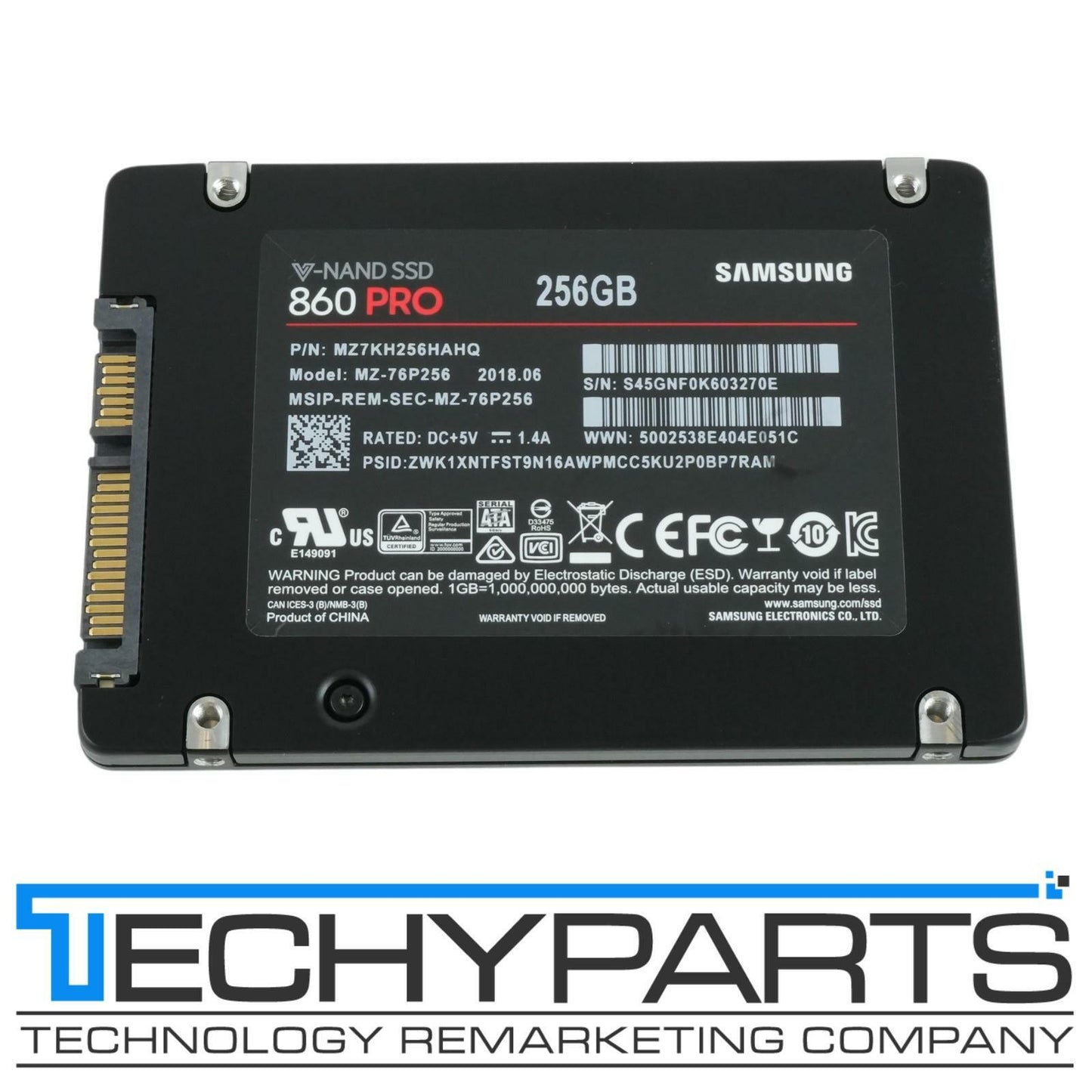 SAMSUNG 860 Pro 256GB SATA III 2.5" SSD Solid State Drive MZ-76P256 95%