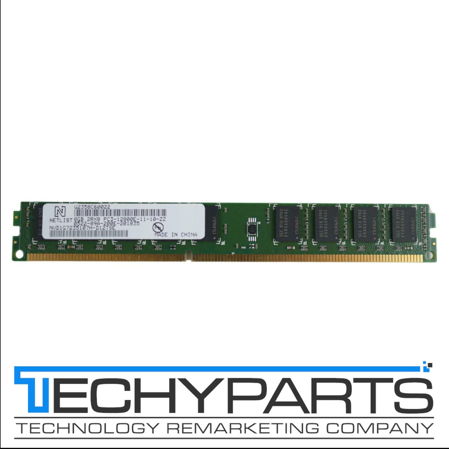Netlist 8GB 2Rx8 DDR3-1600 PC3-12800E ECC 1.5V VLP UDIMM NVD1G7235107H-D12TSE