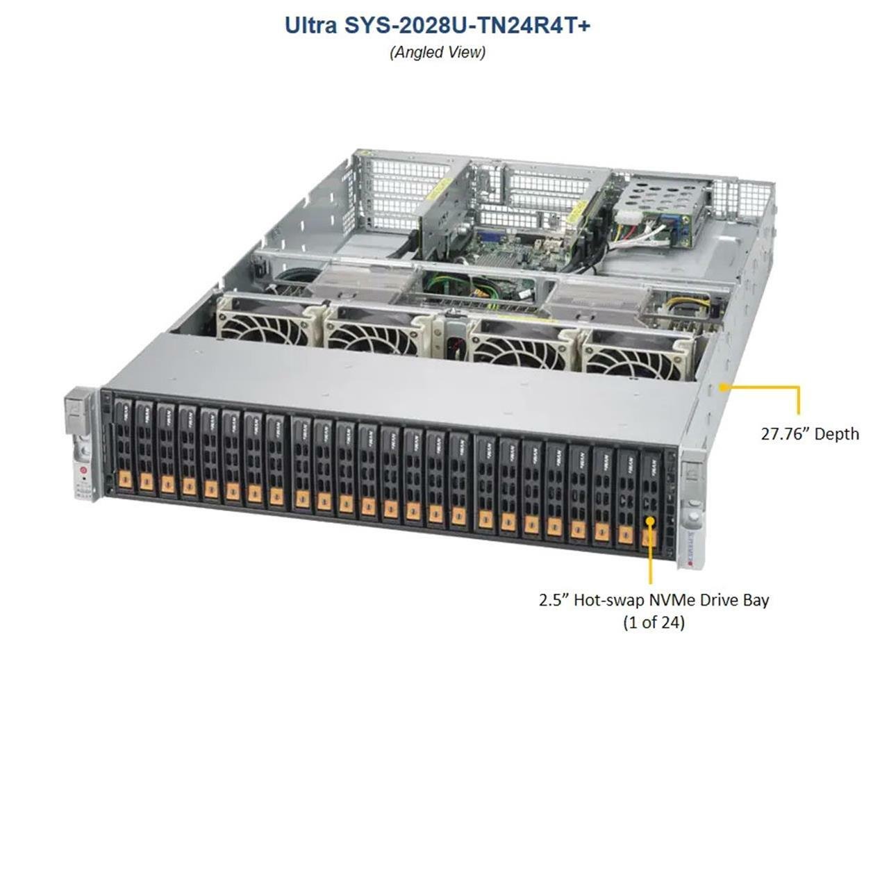 Supermicro SYS-2028U-TN24R4T+ 2x E5-2690v4 2.6GHz 1TB RAM 24x Bay NVMe 2U Server