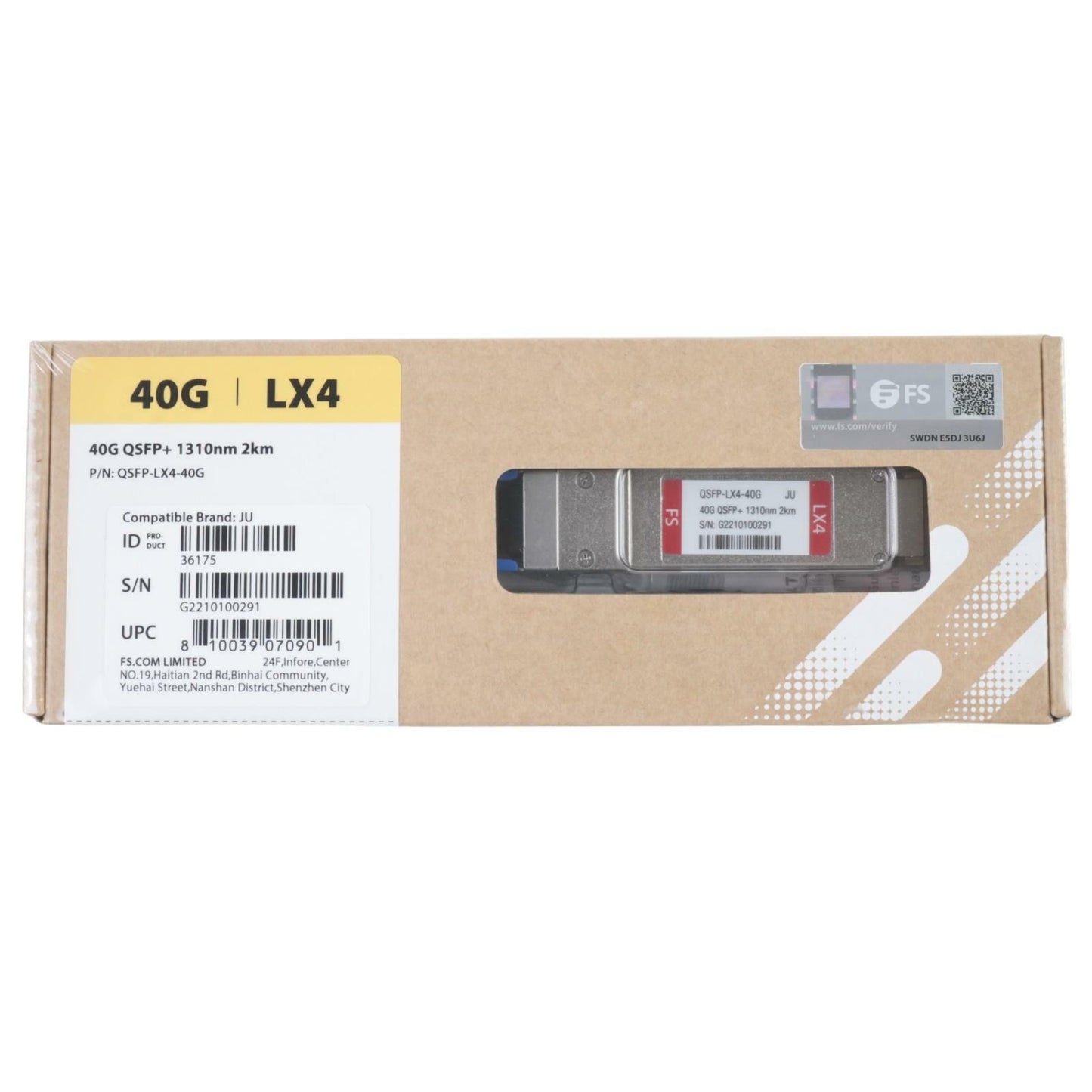 NEW FS QSFP-LX4-40G QSFP+ 1310nm 2km Optical Transceiver Juniper compat