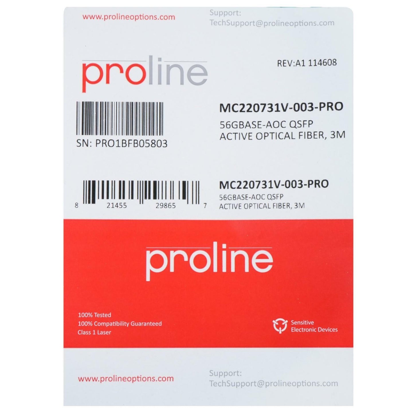 NEW PROLINE MC220731V-003-PRO 56GBps QSFP Active Optical Cable