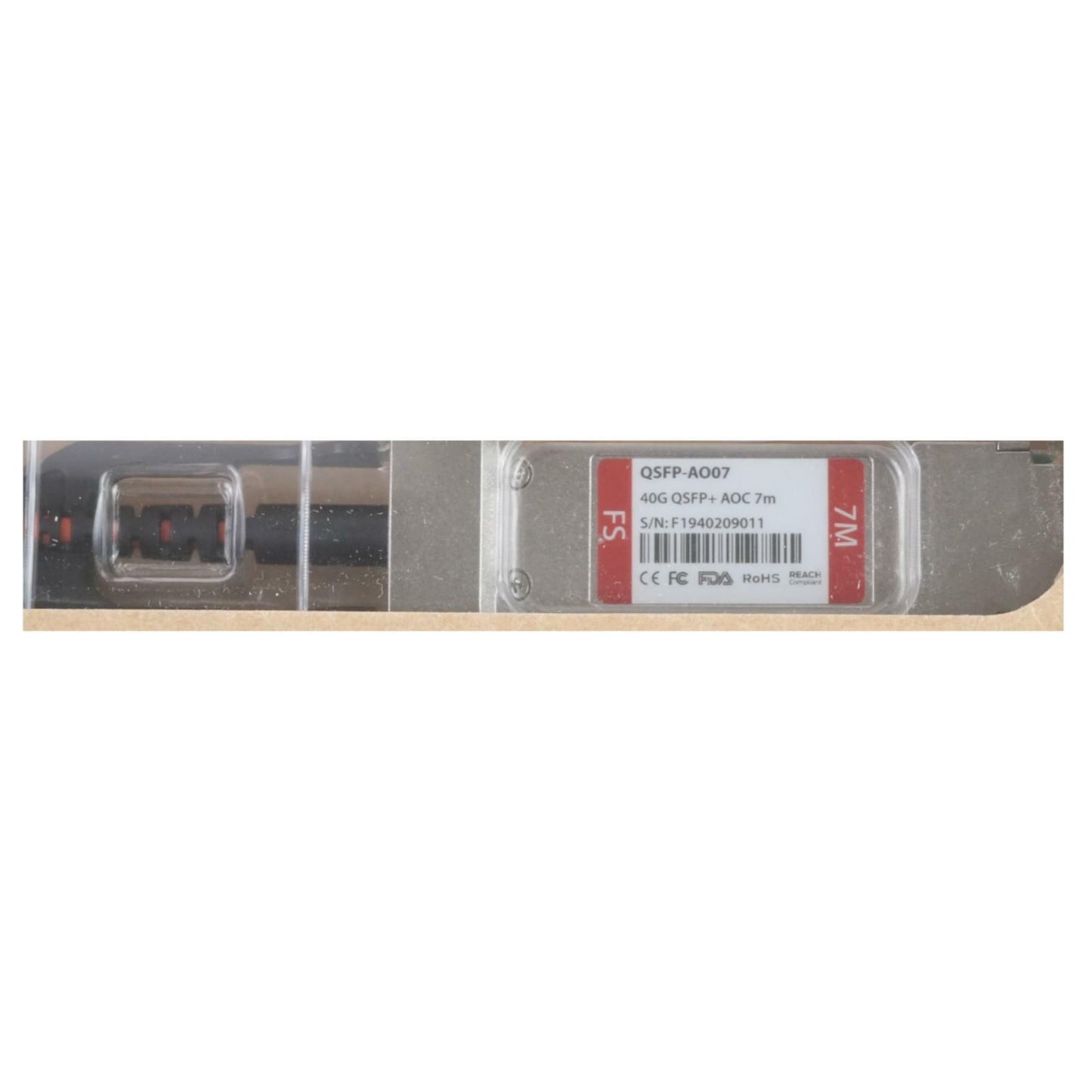 NEW FS 7m (23ft) 40GBps QSFP+ Active Optical Cable QSFP-AO07