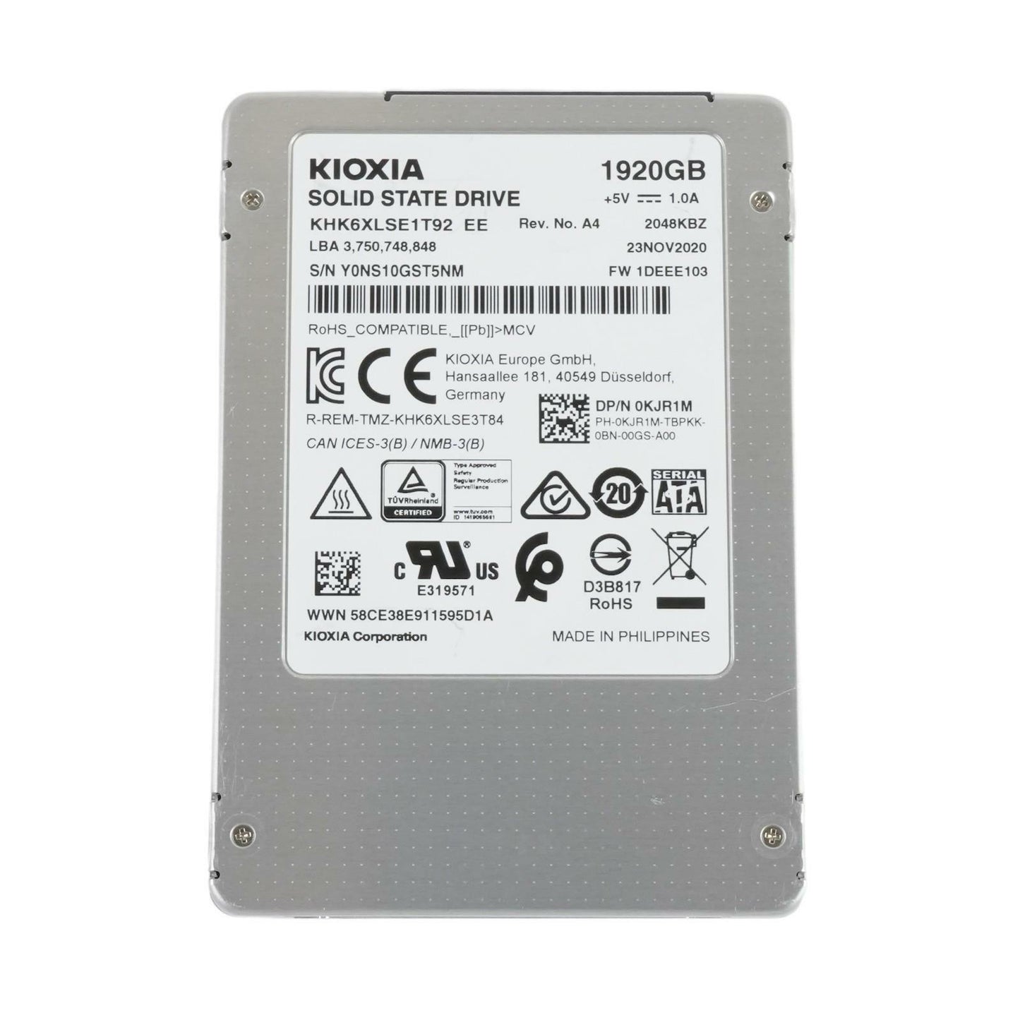 Dell KJR1M Toshiba HK6-DC Series 1.92TB 2.5" SATA 6Gb/s SSD KHK6XLSE1T92 99%