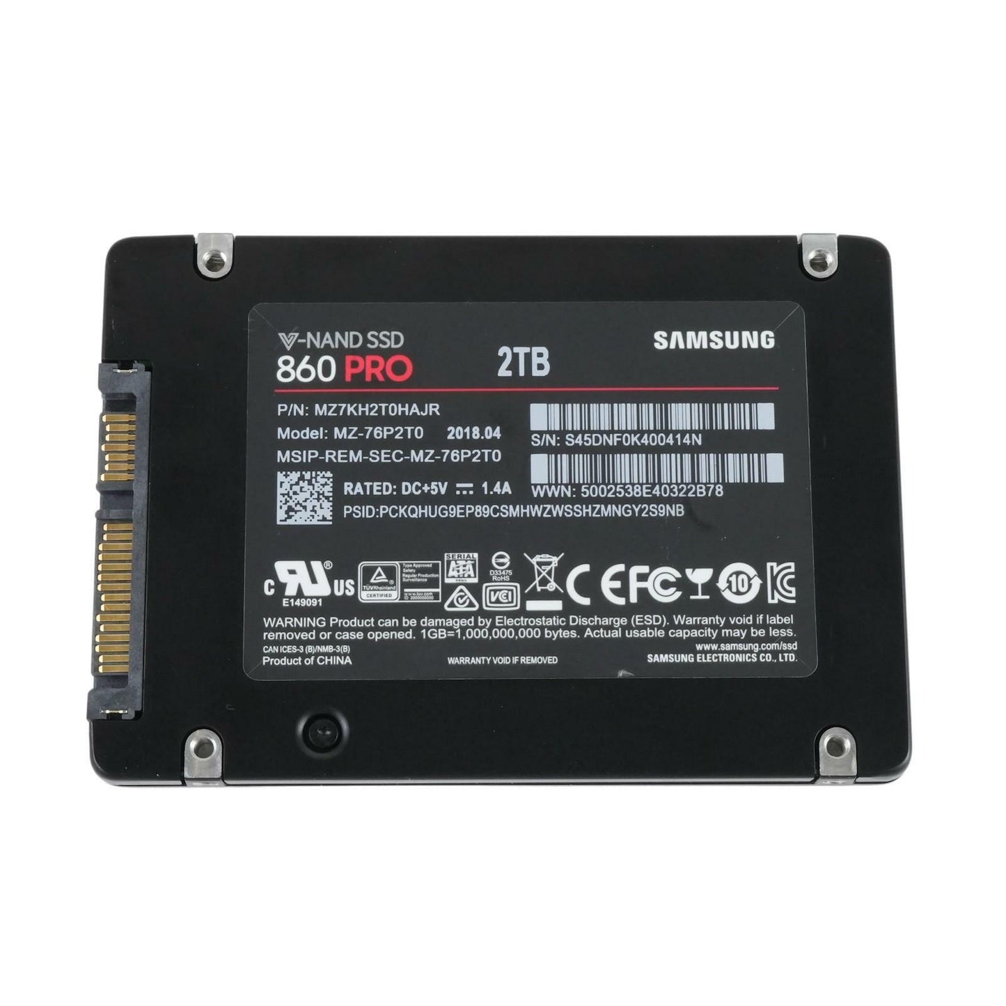 Samsung 860 Pro 2TB SSD 2.5" SATA III 6G MZ-76P2T0 MZ7KH2T0HAJR