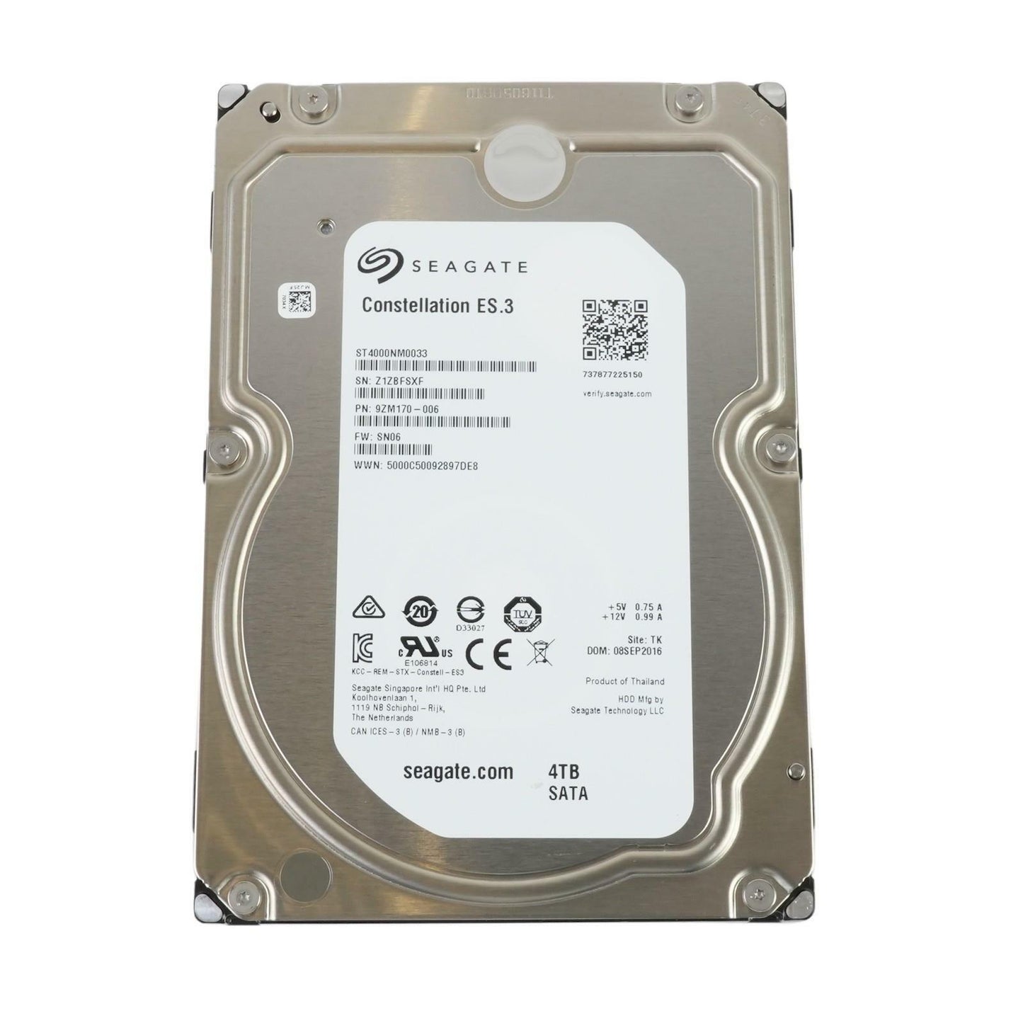 Seagate Constellation ES.3 ST4000NM0033 4TB 7.2K 3.5" SATA III 128MB Hard Drive