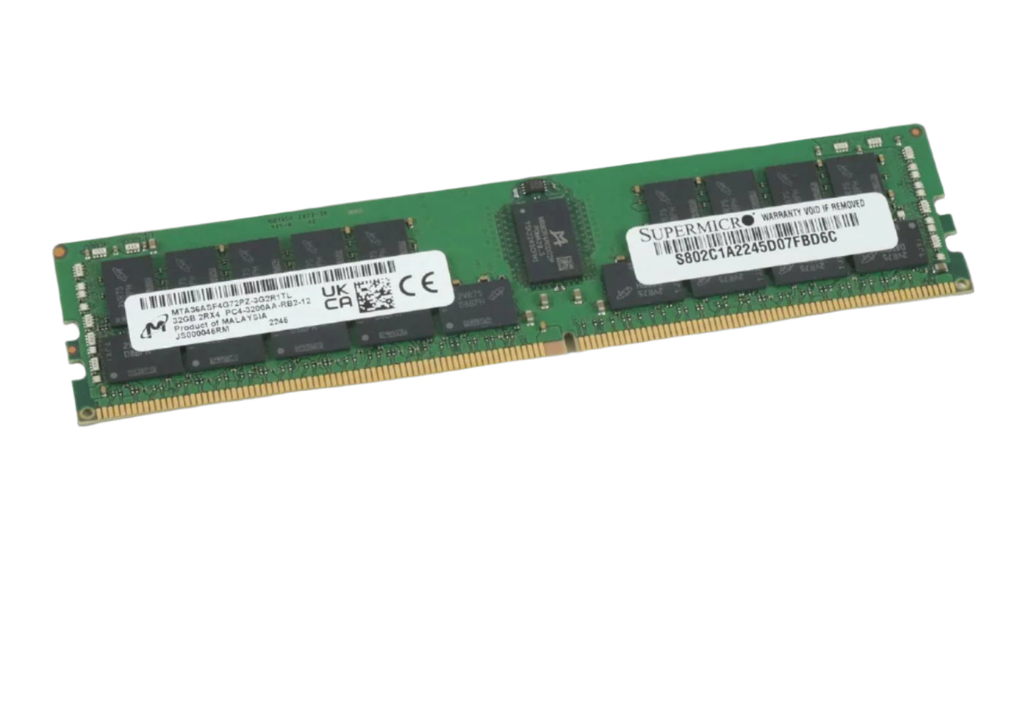 Micron MTA36ASF4G72PZ-3G2R1 32GB PC4-3200AA PC4-25600 ECC Reg Memory Module