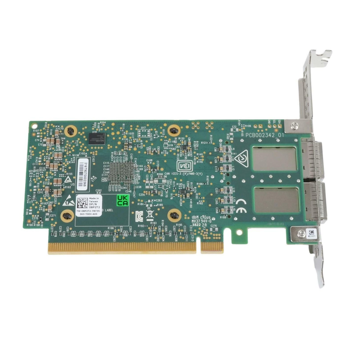 Dell 8P2T2 Mellanox ConnectX-6 Dx 2-Port 100Gb QSFP28 PCIe 4.0 x16 NIC CX623106A