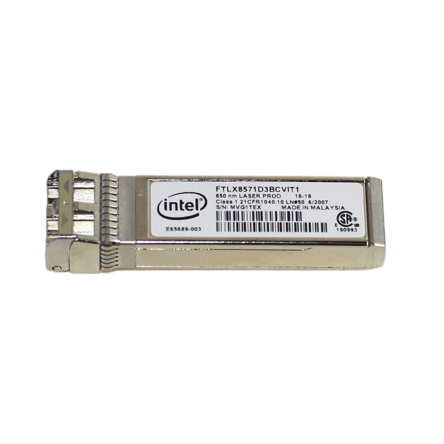 Dell Y3KJN Intel E10GSFPSR E65689-003 10GbE 1G/10G SFP+ 850nm Fiber Transceiver