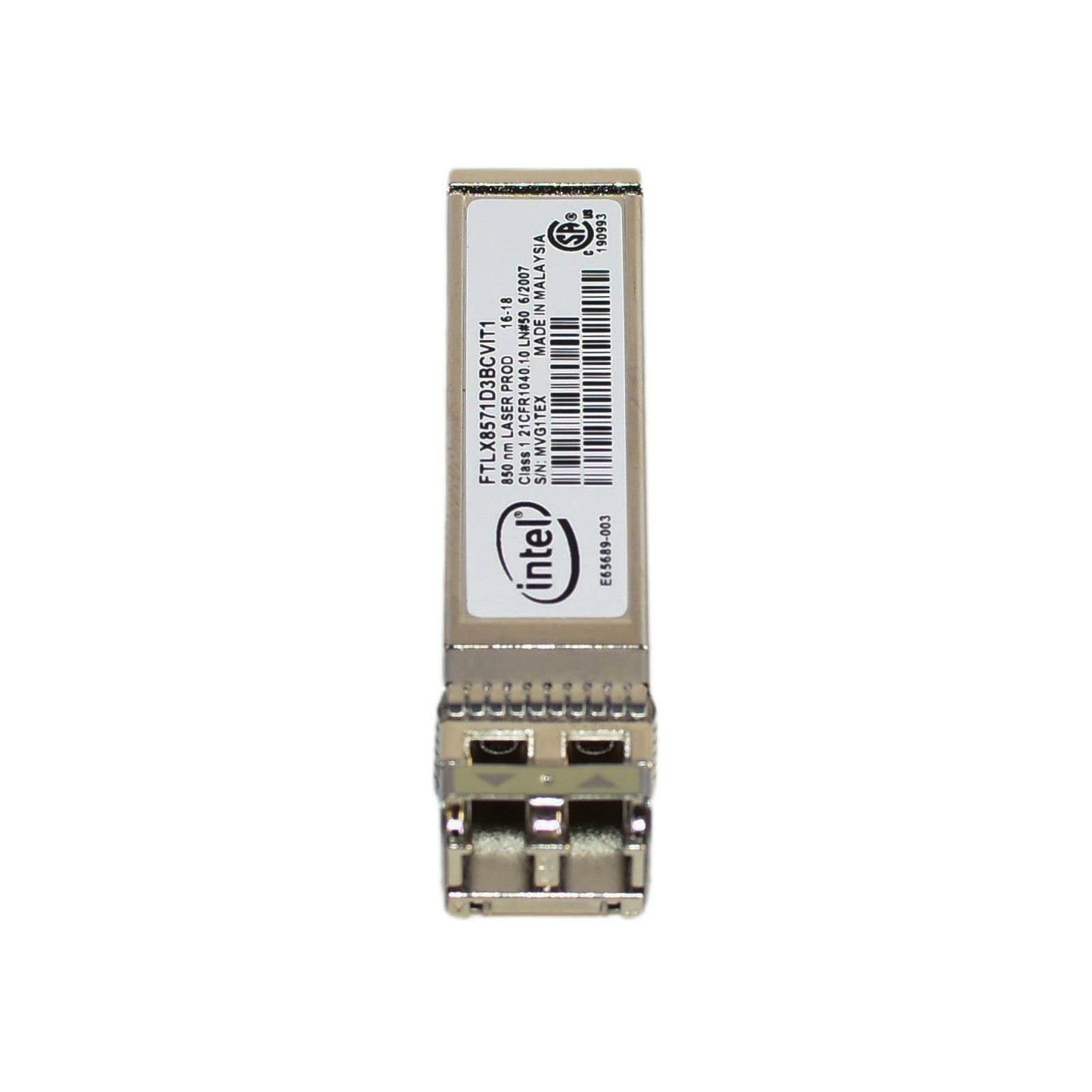 Dell Y3KJN Intel E10GSFPSR E65689-003 10GbE 1G/10G SFP+ 850nm Fiber Transceiver