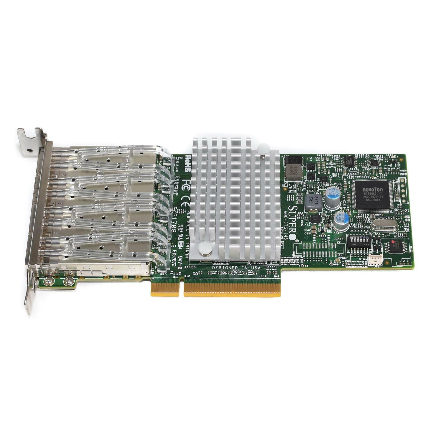 Supermicro AOC-STG-i4S Quad-Port 10Gb/s SFP+ 10GbE Intel X710-DA4 NIC CNA SFF