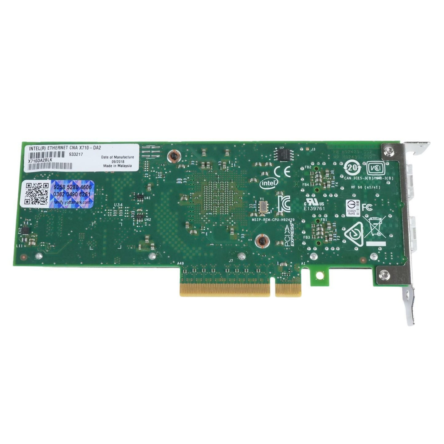 Intel X710DA2BLK 2-Port SFP+ 10GbE PCIe 3.0 x8 Ethernet CNA NIC SFF