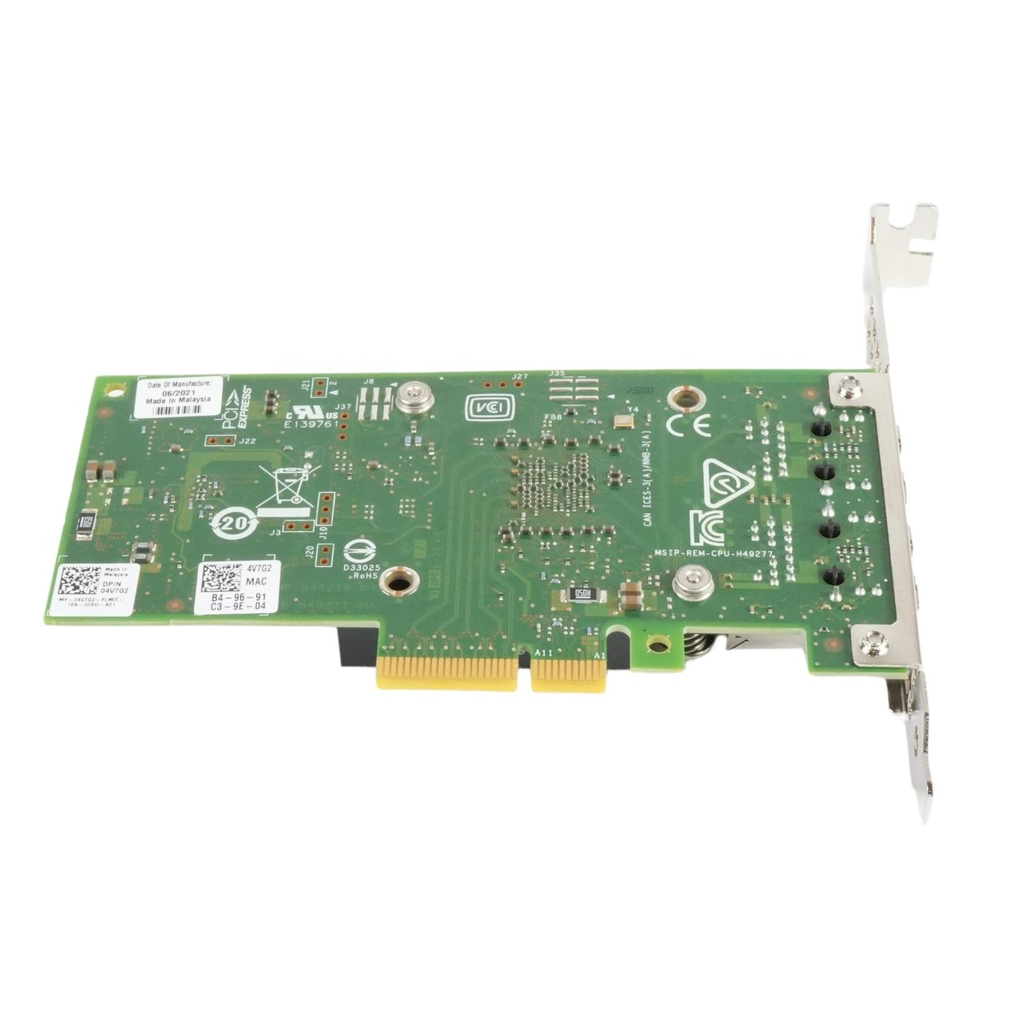 Dell 4V7G2 Intel X550-T2 Dual Port 10GbE PCI-E 3.0 x4 Ethernet CNA LFF