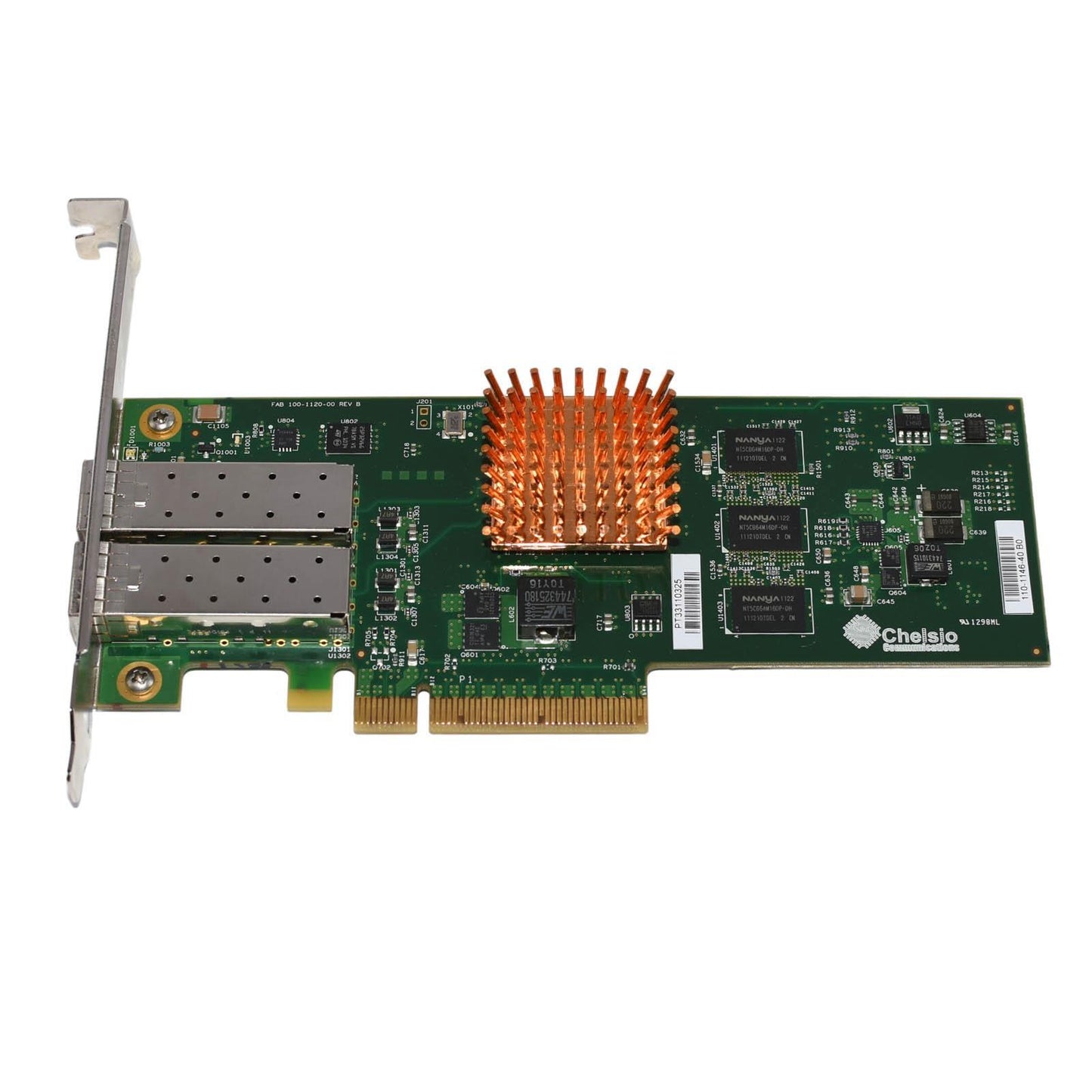Chelsio T420-LL-CR 2-Port 10G SFP+ PCIe Unified Wire Adapter 110-1146-40 Fanless