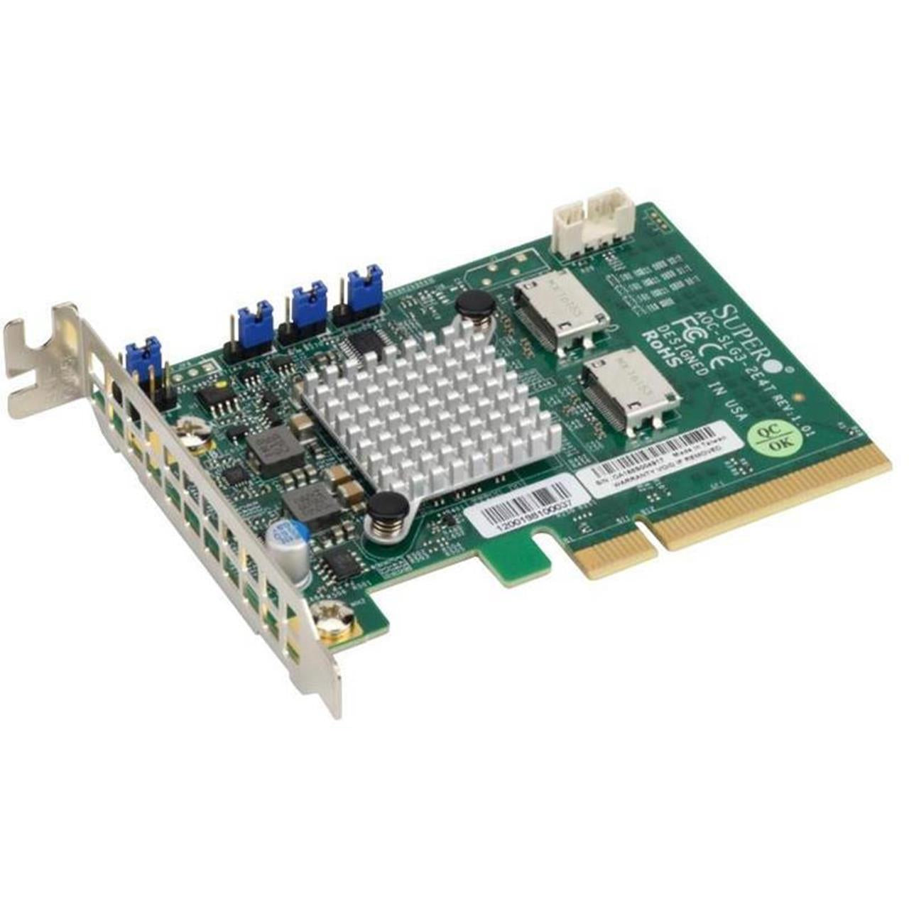 Supermicro AOC-SLG3-2E4T 2-Port OCuLink Gen-3 Internal NVMe Host Bus Adapter