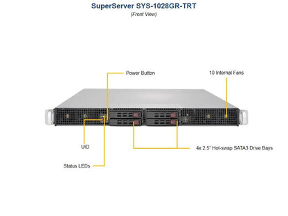 SUPERMICRO SYS-1028GR-TRT 2x Intel Xeon E5-2690v3 2.6GHz 32GB RAM 1U Server