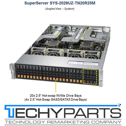 Supermicro SYS-2029UZ-TN20R25M 2x Xeon Gold 6140 2.3Ghz 192GB 20x NVMe 2U Server