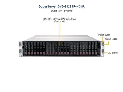 Supermicro SYS-2029TP-HC1R 2U 2.5 24-Bay 4-Node X11DPT-PS quad 10GbE SuperServer