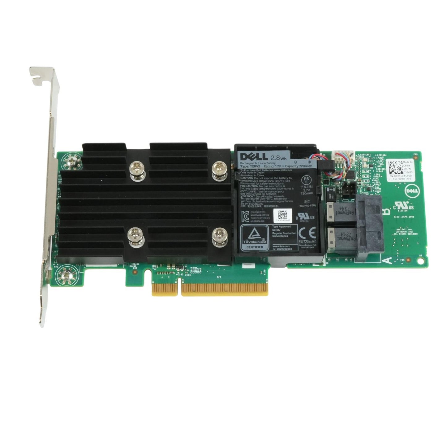 Dell 3JH35 PERC H740P 12Gbps SAS PCIe 3.1 x8 RAID Controller Card 8GB NV/Battery