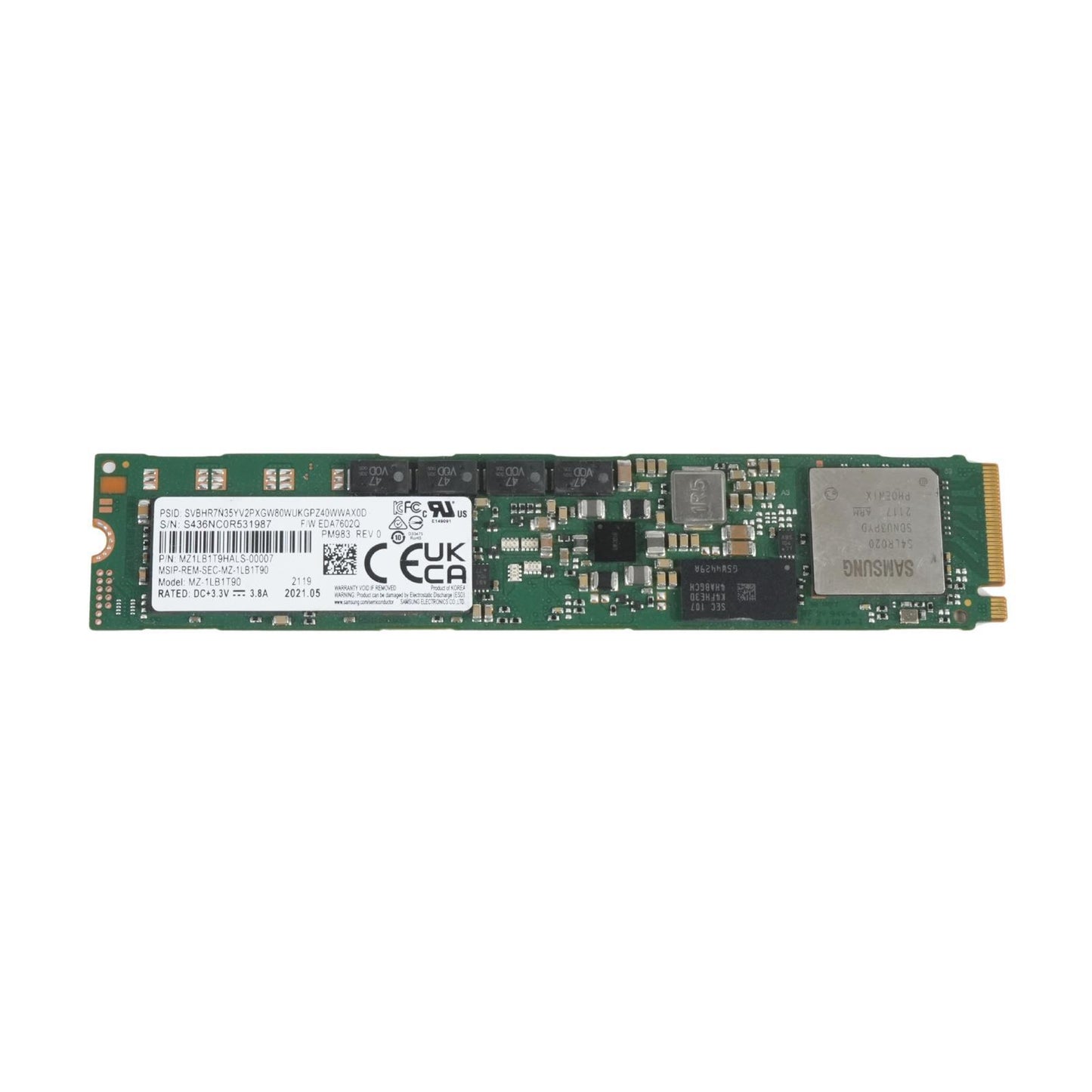 Samsung PM983 1.92TB NVMe PCIe Gen3 M.2 22110 SSD MZ-1LB1T90 MZ1LB1T9HALS-00007