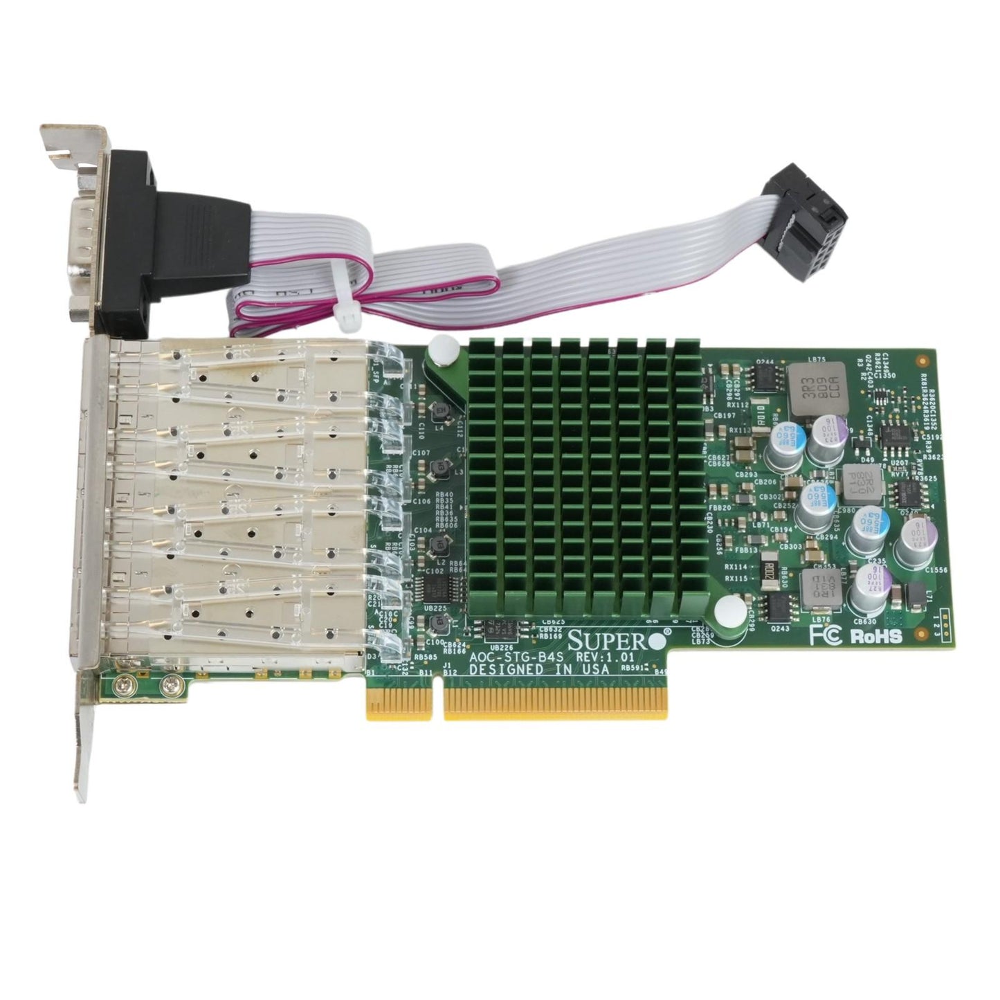 Supermicro AOC-STG-B4S 4-Port SFP+ Broadcom BCM57840S 10GbE with Serial Port