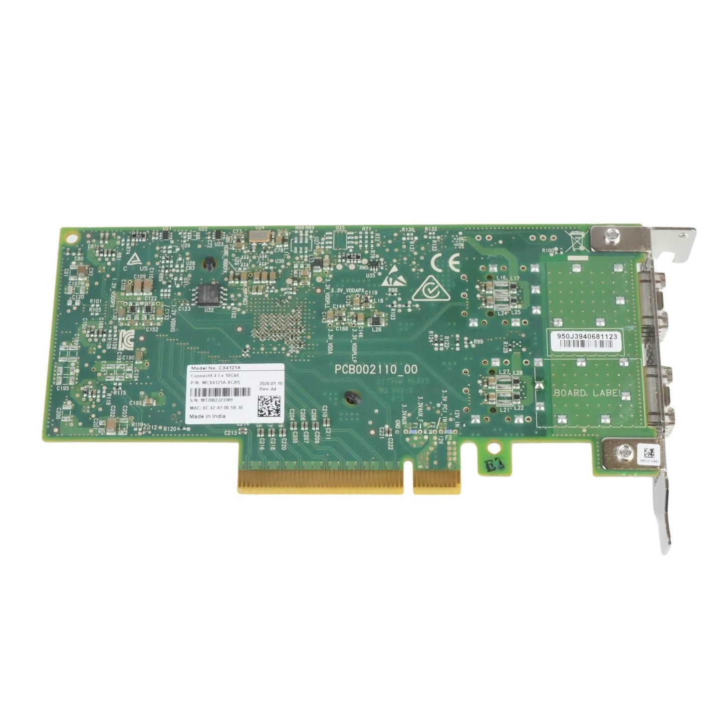 Mellanox MCX4121A-XCAS ConnectX-4 Lx EN 2-Port 10GbE SFP28 PCIe 3.0 x8 NIC SFF