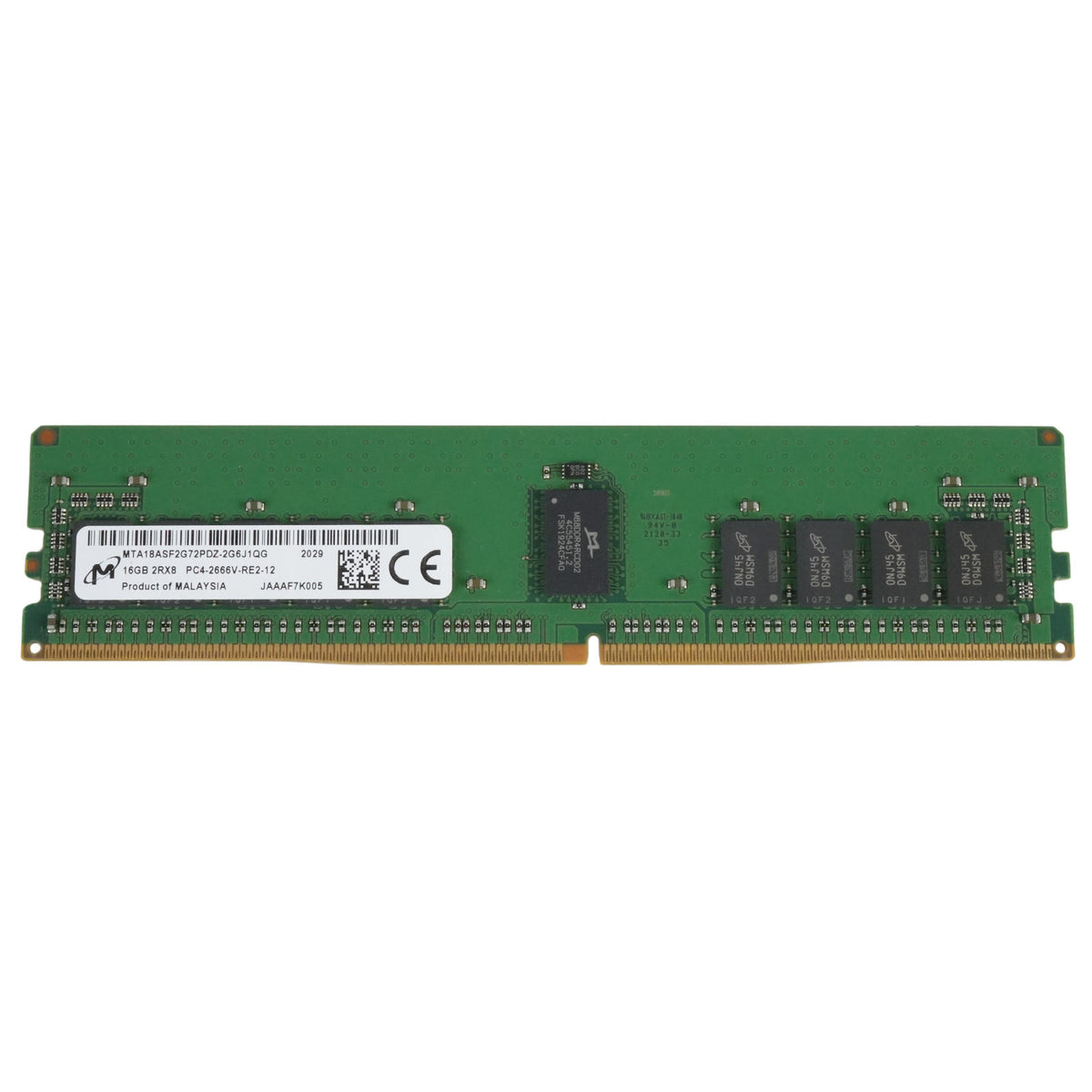 Micron 16GB 2Rx8 DDR4-2666 Reg ECC 1.2V 288-pin Server RAM MTA18ASF2G72PDZ-2G6J1