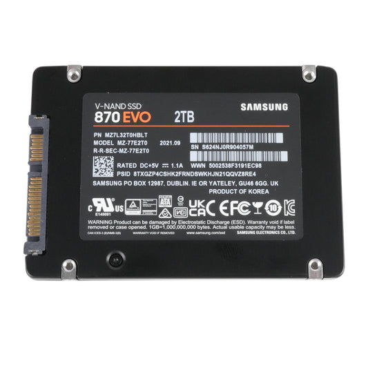 Samsung 870 EVO 2TB SSD 2.5" SATA III 6G 3D V-NAND Solid State Drive MZ-77E2T0