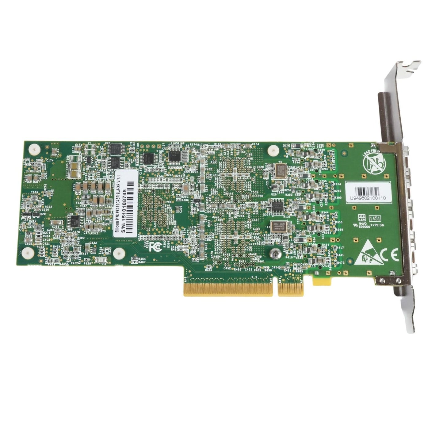Silicom PE310G4SPI9LA-XR 4-Port 10GbE PCIe 3.0 x8 Ethernet Adapter Intel 82599ES