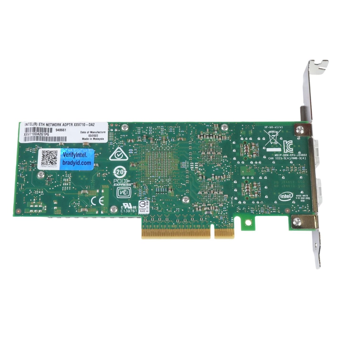 Intel XXV710DA2G1P5 2-Port 25Gb/s SFP28 PCIe 3.0 x8 Ethernet Network Adapter NIC