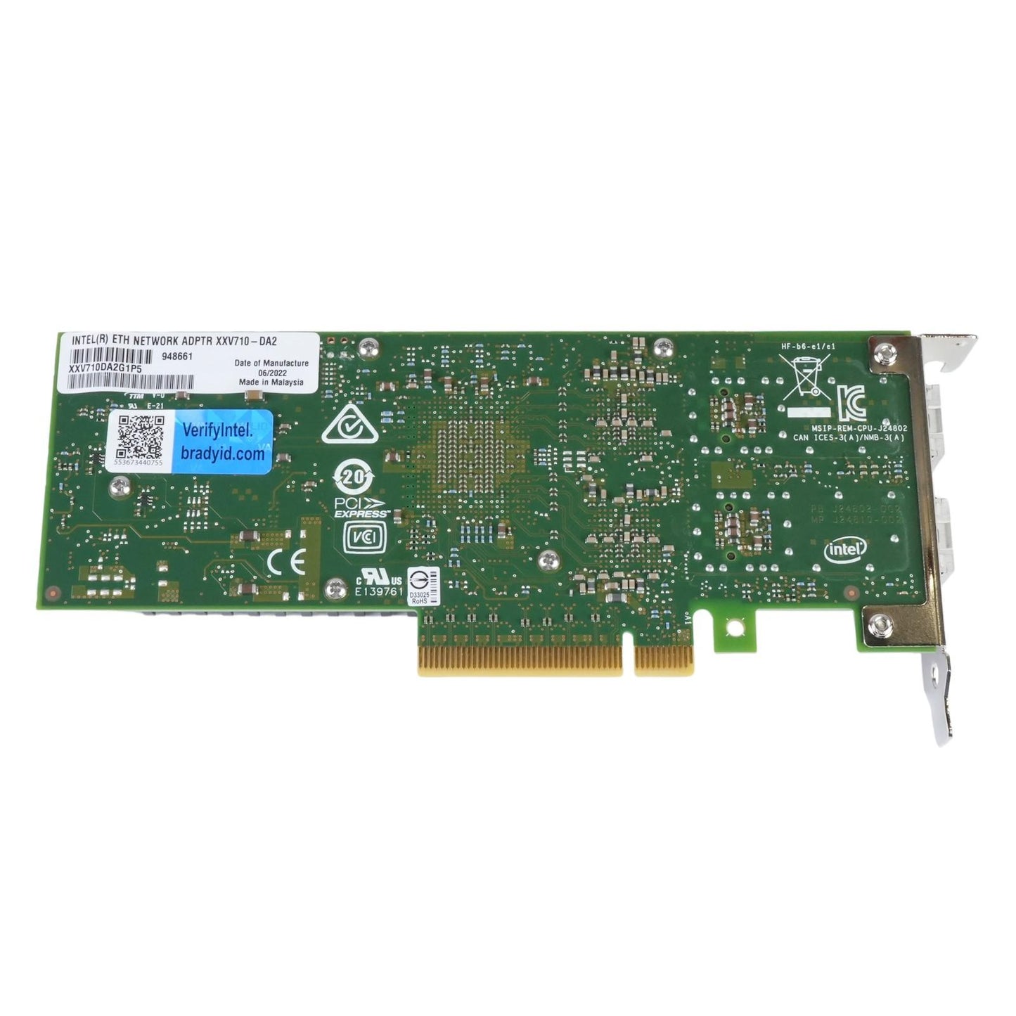 Intel XXV710DA2G1P5 2-Port 25Gb/s SFP28 PCIe 3.0 x8 Ethernet Adapter NIC SFF