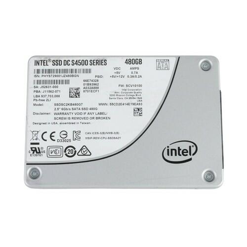Intel DC S4500 Series 480GB SATA III 2.5" Solid State Drive SSDSC2KB480G7 100%