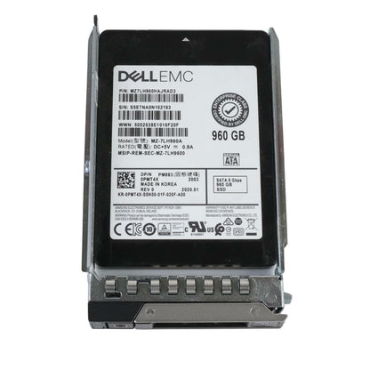 Dell PMT4X Samsung PM883 960GB 2.5" TLC SATA 6G SSD MZ-7LH960A MZ7LH960HAJRAD3