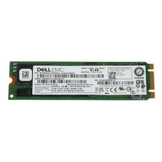 Dell T2GFX BOSS 240GB 6Gb/s SATA M.2 SSD MTFDDAV240TDU Solid State Drive 100%