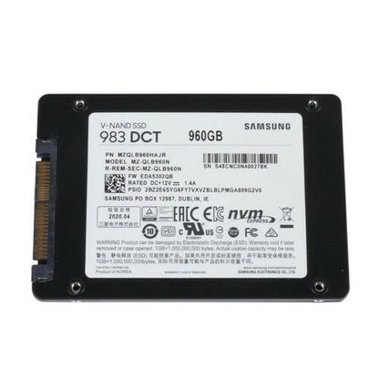 Samsung 983 DCT 960GB NVMe PCIe Gen 3.0 x4 U.2 SSD MZ-QLB960N MZQLB960HAJR