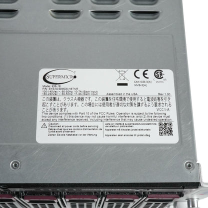 Supermicro MicroCloud 5039MD8-H8TNR 8-Node Xeon D-2141I 2.2GHz 512GB DDR4 3U CTO