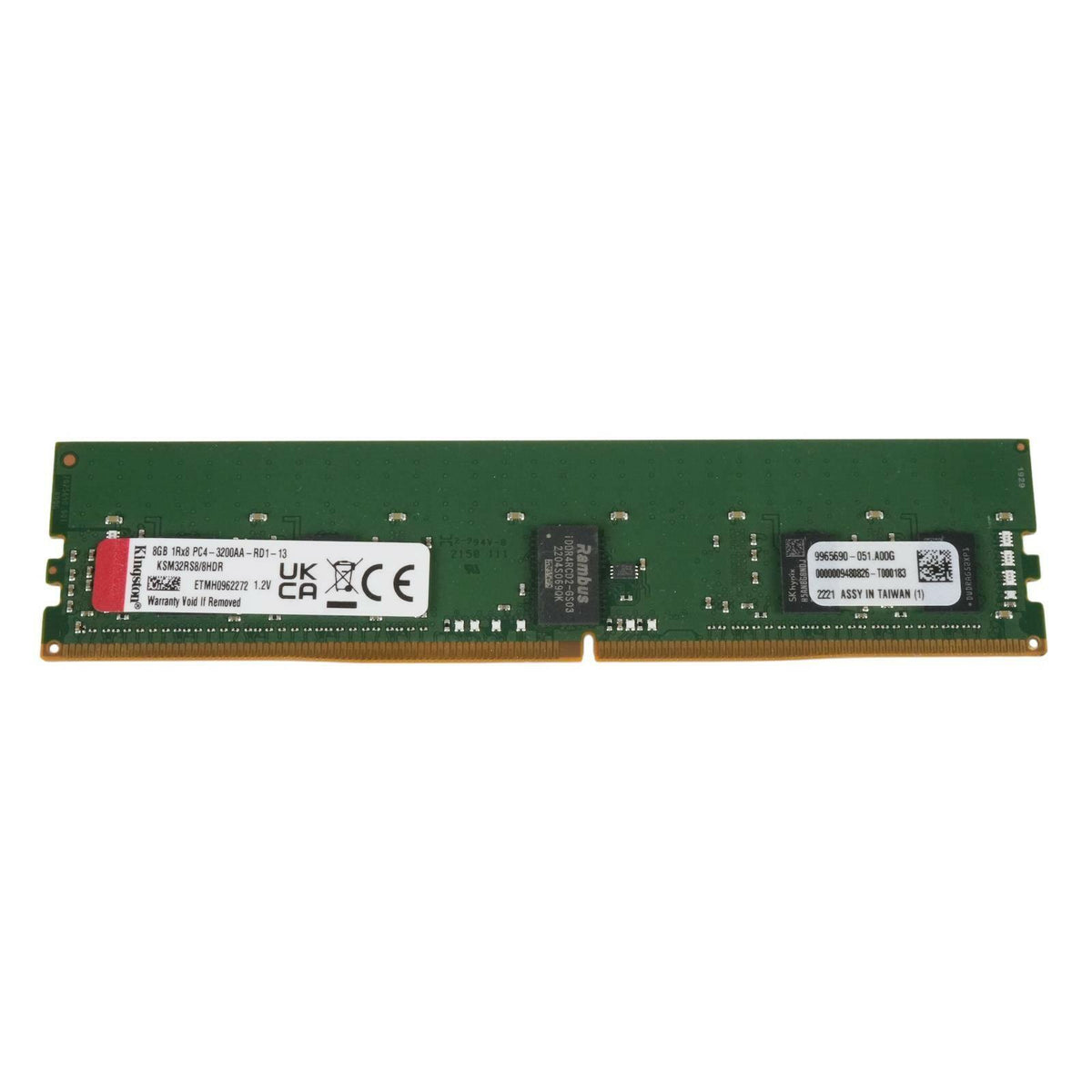 Kingston 8GB 1Rx8 PC4-3200AA Registered ECC 1.2V 288-pin RDIMM KSM32RS8/8HDR