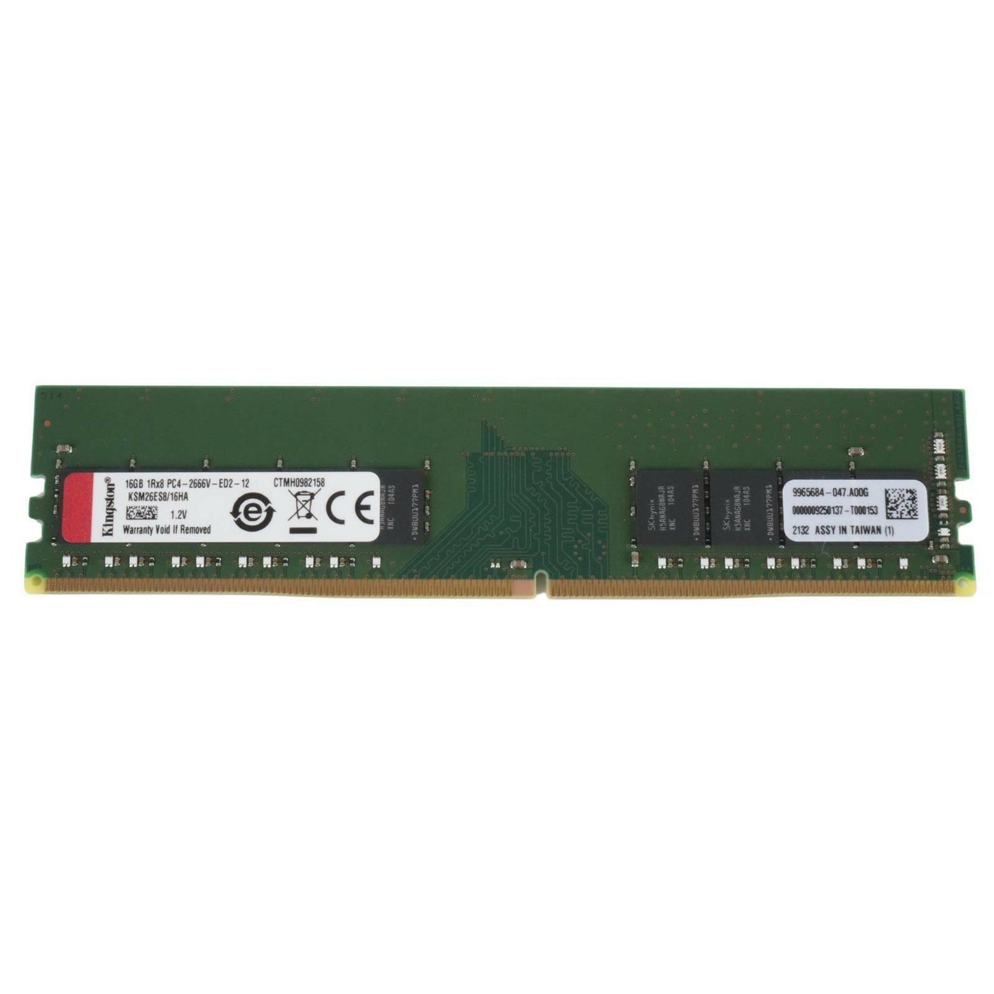 Kingston KSM26ES8/16HA 16GB 1Rx8 DDR4 PC4-2666V ECC Unbuffered 1.2V 288pin UDIMM