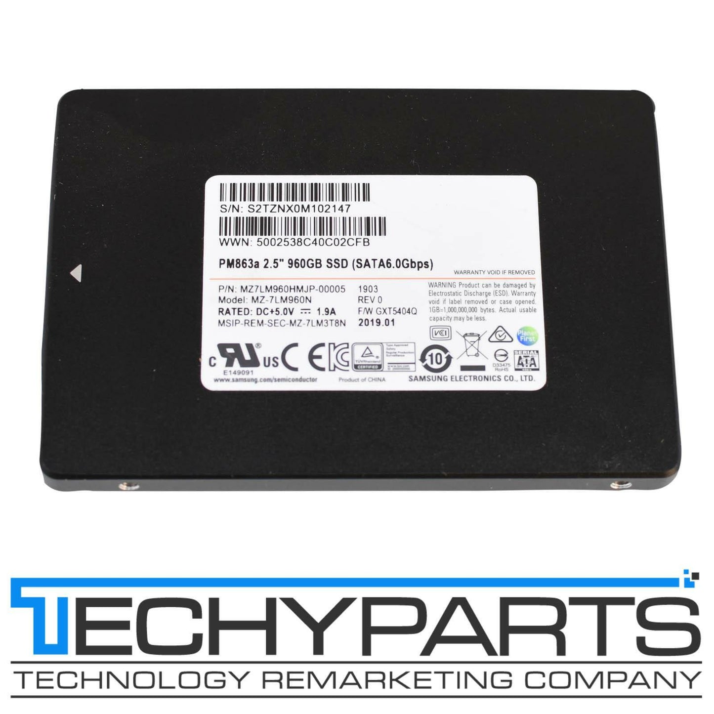 Samsung PM863a 960GB 2.5" SATA 6G SSD Drive MZ-7LM960N MZ7LM960HMJP-00005 87-96%
