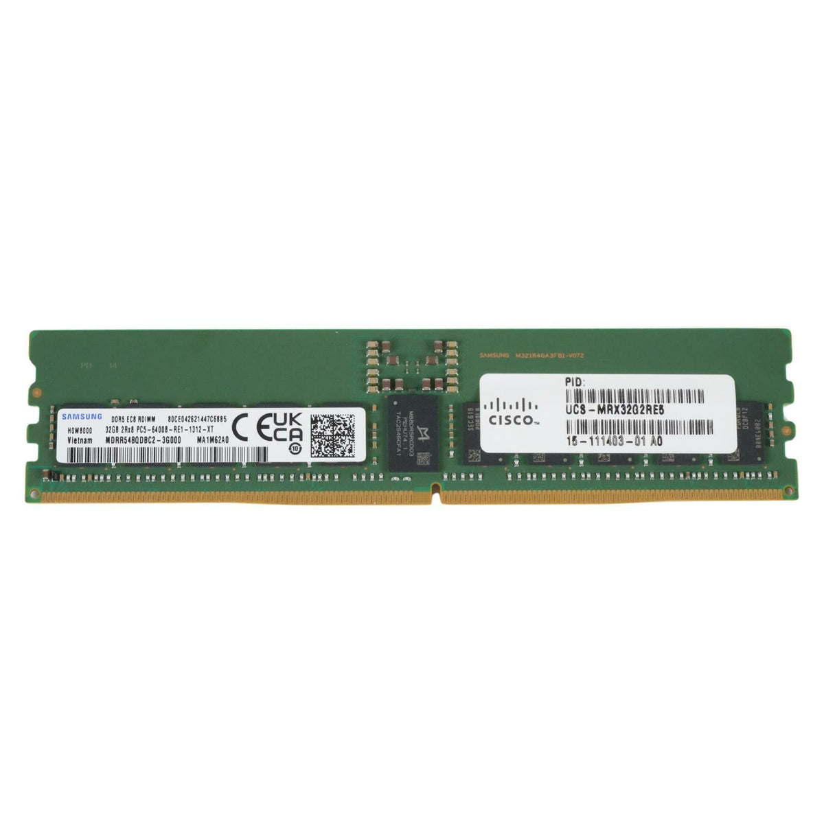 Cisco UCS-MRX32G2RE5 32GB 2Rx8 DDR5-6400 PC5-51200 CL52 REG ECC 1.1V 288p RDIMM